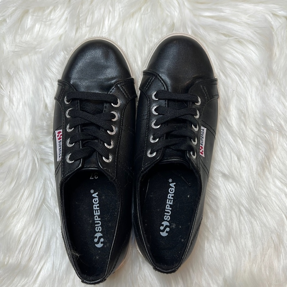 Superga black leather sneakers - 37